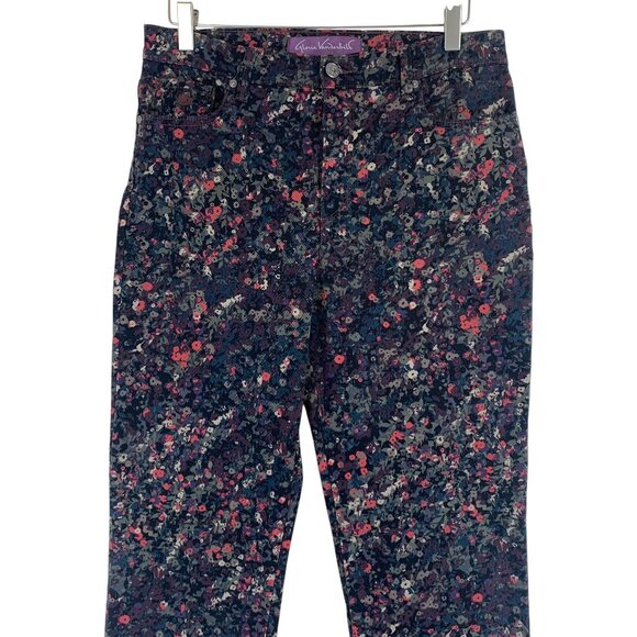 Gloria Vanderbilt Floral High Rise Jeans AMANDA pants  - Multicolor size 6 - Picture 4 of 13